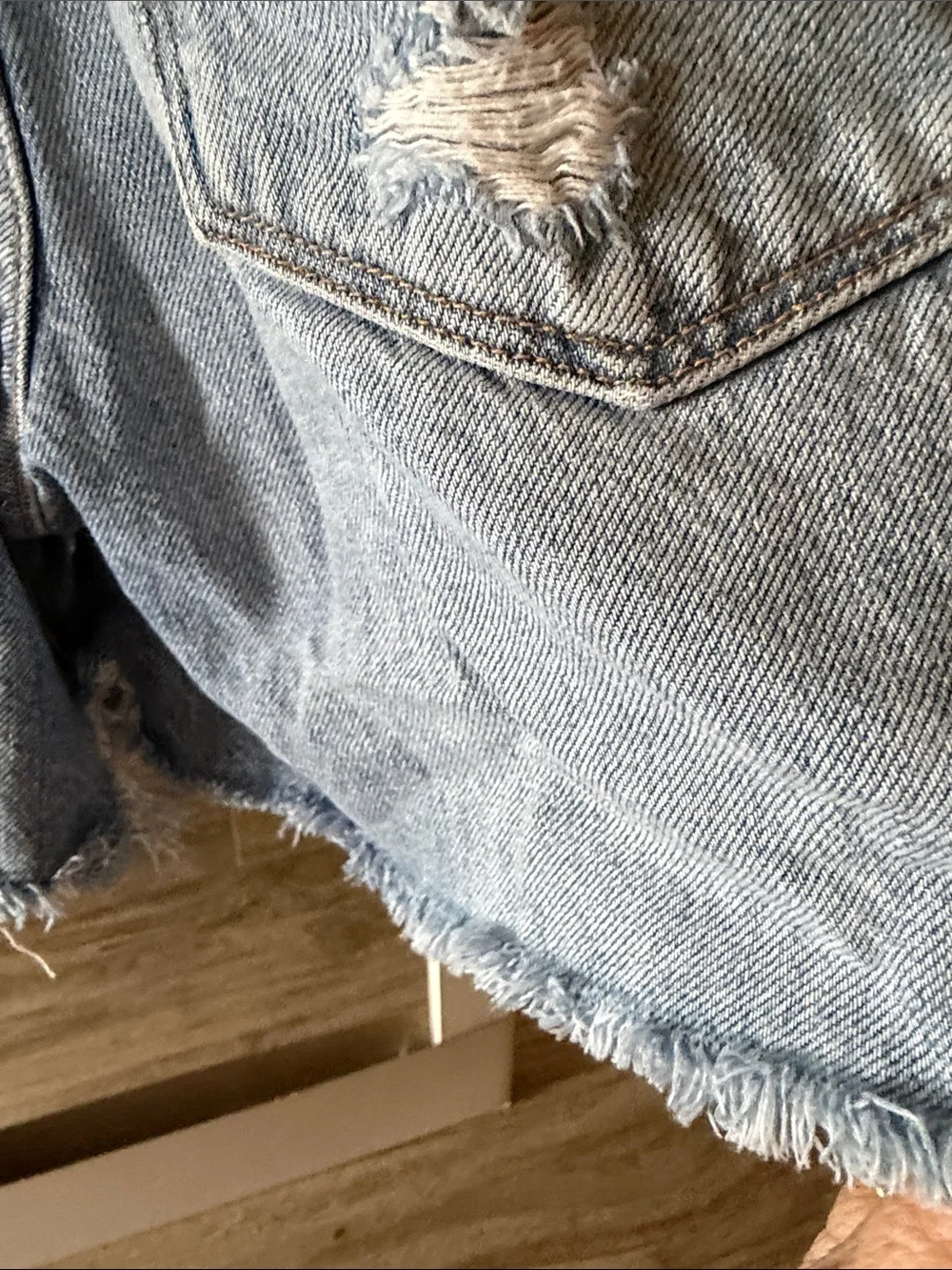 Light Blue Distressed Denim Short- Hudson overalls!!!